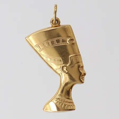 Hänge, Nefertiti, längd inkl ögla ca 28mm, bredd ca 4-10mm, 18K Vikt: 1,6 g