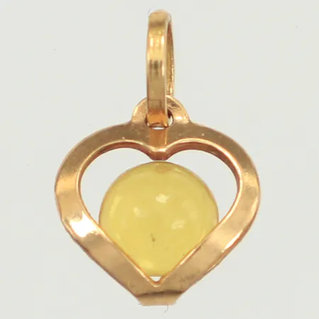Hänge hjärta guld sten, längd 12mm, bredd 9mm, 18K  Vikt: 0,6 g