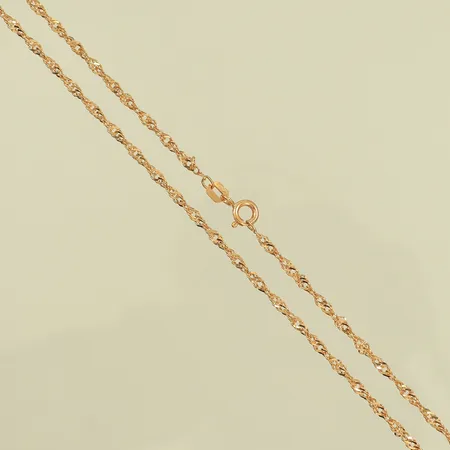 Halskedja, singapore, längd 42,5cm, bredd 2mm, 18K, 3,4g Vikt: 3,4 g