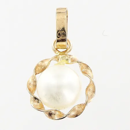 Hänge 10x7,5mm, odlad sötvattenspärla, 18K Vikt: 0,4 g