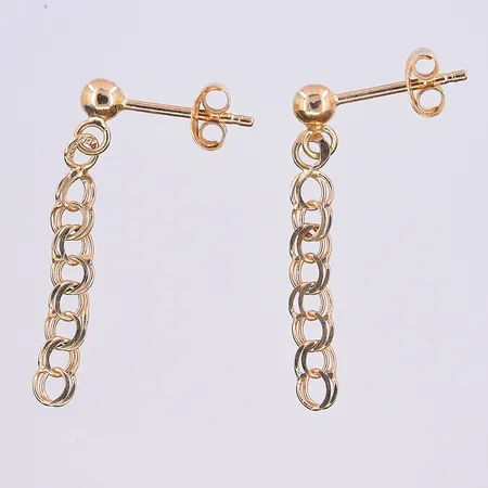 Ett par örhängen med Bismarck, längd 25 mm, bredd 3 mm, 18K. Vikt: 0,9 g