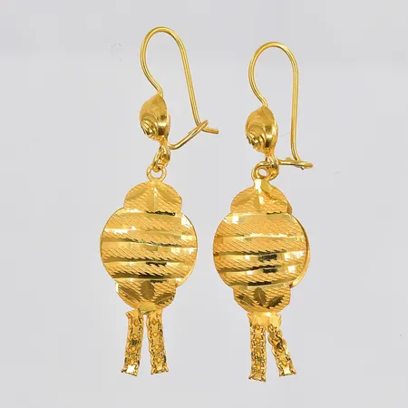 Ett par örhängen, stl 44x13mm, 21K Vikt: 3,6 g