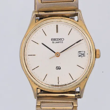 Herrur Seiko, quartz, Ø33mm, nr 8222-7030 A3, flexband, står still, repigt glas