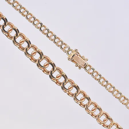 Collier Bismarck, Guldfynd, doserad, bredd 4-8 mm, längd 50,5 cm, 18K. Vikt: 19,3 g