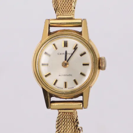Damur, Certina stål, boettnr 1106 011, ser 5706476, urarmband defekt, 18K. Bruttovikt 26,2g