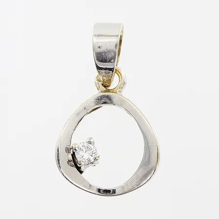 Hänge, diamant ca 0,04ct, 11x17mm, vitguld, 18K Vikt: 1,2 g
