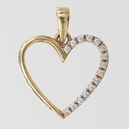 Hänge med stenar, längd inkl ögla ca 22mm, bredd ca 17mm, 14K Vikt: 1,2 g