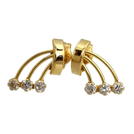 Örhängen, 18K guld, Cubic Zirconia, örhängenas längd 13 mm, bredd 6 mm, originalploppar, fint skick, stenar utan anmärkning Vikt: 1 g