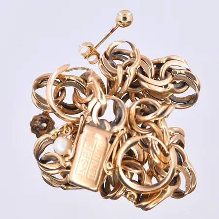 Diverse defekt guld, 18K. Vikt: 24,2 g