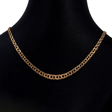 Halskedja Bismarck, 18K guld, doserad modell, tillverkarstämpel SEF, svensk kontrollstämpel, längd 45,0 cm, bredd 3-5 mm, fint skick Vikt: 7,5 g