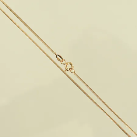 Halskedja, pansar, längd 45cm, bredd 1mm, 18K, 2,1g Vikt: 2,1 g