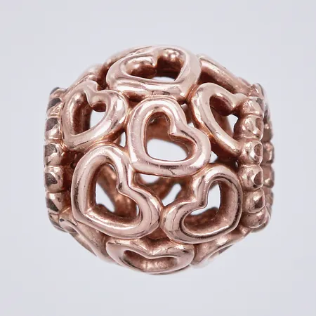 Berlock, Hjärta, Pandora, Ø ca10mm, förgylld metall  