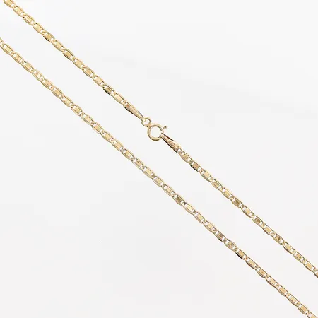 Kedja, 46cm, bredd 2mm, defekta länkbitar, 14K Vikt: 2,5 g