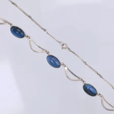 Collier, bergslagssten, 46cm, 1,5-11mm, Bergslagssmycke år 1967, 830/1000 silver Vikt: 22,4 g