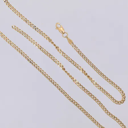 Kedja, Pansar, 44cm, saknar ögla, glappt lås, 14K Vikt: 7 g