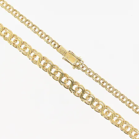 Collier doserad Bismarck, 45,5cm, bredd 4-6,5mm, 18K Vikt: 20,4 g