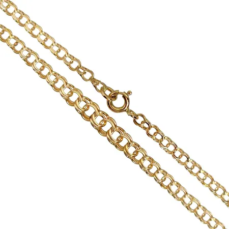 Halskedja Bismarck, 18K guld, doserad modell, Guldfynd (GFAB), längd 42,5 cm, bredd 2,7 - 4,3 mm, fint skick Vikt: 5,2 g