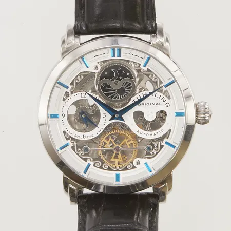 Herrur Stürling ST-91011, automat, med glasbaksida, 47mm, med läderband