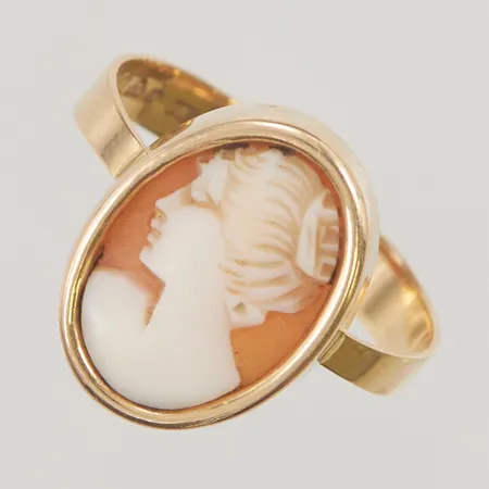 Ring med Camé, Ø20, 16,9mm, 18K 3,0g.