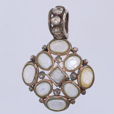 Hänge, slitna pärlor, 38mm, Guldfynd, 925/1000 silver Vikt: 5 g