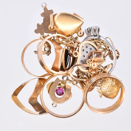 Diverse defekt guld, 18K. Vikt: 27,7 g