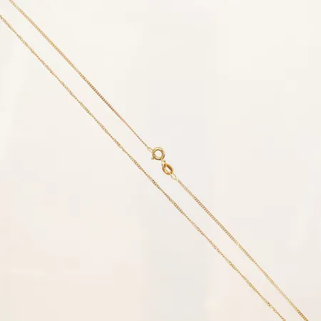 Kedja, Pansarlänk, längd 38cm, bredd 1mm, 18K guld Vikt: 1,9 g