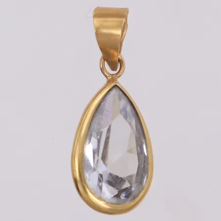 Hänge med blå sten, längd 19,4mm, bredd 8,4mm, 18K Vikt: 1,1 g