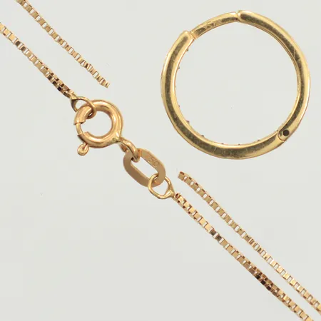 Kedja, örhänge, stenar, defekt, 18K Vikt: 3,1 g