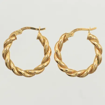 Ett par örhängen, Ø22mm, bredd 3,5mm, GHA, 18K  Vikt: 2,5 g