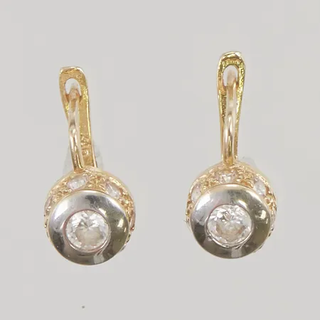 Örhängen ett par med stenar, Ø6,7mm, 14K 2,0g.