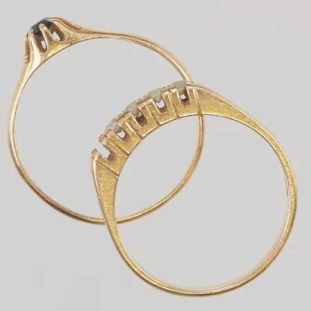 Ringar 2st med stenar, skador finns, 18K 4,4g.