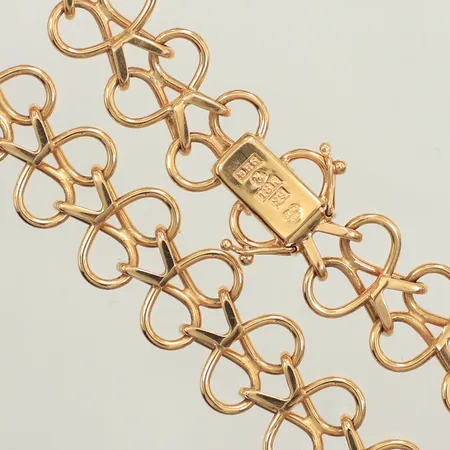 Collier, längd 44cm, bredd 12,5mm, Hedens Guldsmeds Ab Bröderna Stockholm 1968, 18K Vikt: 44,3 g