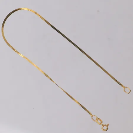 Armband, längd 17,5cm, bredd 1,0mm, smärre ojämnheter på länk, 14K Vikt: 0,5 g