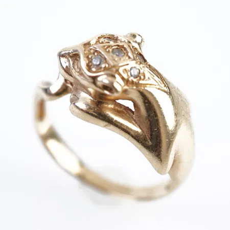 Ring m diamanter, stl 18½(58), bredd 10mm, 14k Vikt: 5,2 g