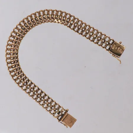 Armband, Fiskben, längd 17cm, bredd 9,7mm, Guldsmedsatelier, Stockholm, år 1961, 18K Vikt: 20,3 g
