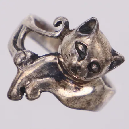 Ring, katt, bredd 20mm, stl 17¼, 925/1000 silver Vikt: 4,6 g