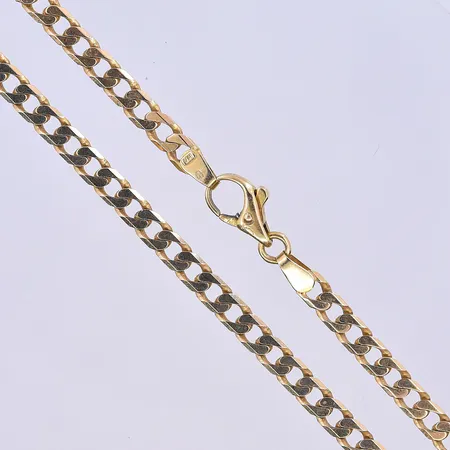 Kedja Pansar, längd 52 cm, bredd 4 mm, 18K. Vikt: 19,4 g