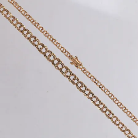 Kedja, doserad Bismarck, 45,5cm, bredd 4,1-7,8mm, NSE, Köping, år 1994, 18K Vikt: 20,8 g