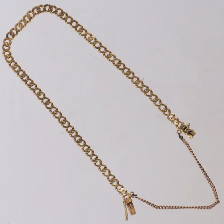 Armband Pansar, längd 18,5cm, bredd 3,6mm, säkerhetskedja, 18K  Vikt: 6 g