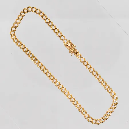 Armband Pansar, 22cm, bredd 4mm, slitna länkar vid låset, 18K Vikt: 10 g