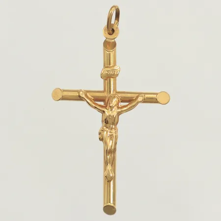 Hänge Krucifix, längd 50mm, bredd 28mm, 18K  Vikt: 3,1 g