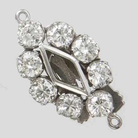 Lås, briljantslipade diamanter 8xca0,16ct ca TCa-Cr SI, Stockholm 1963, 18K Vikt: 3,6 g