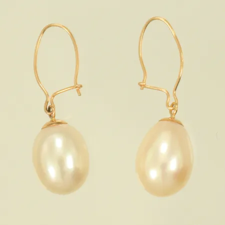 Örhängen med pärlor, längd 27mm, bredd 1-8mm, 18K, 2,8g brutto 