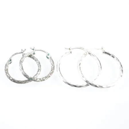 Örhängen, 2 par, silver, Ø 26mm resp 20mm Vikt: 3,7 g