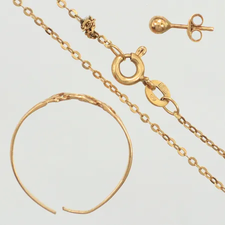 Ring, udda örhänge, kedja, skadat, defekt, 18K Vikt: 2,9 g