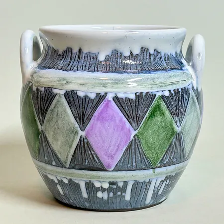 Kruka med hänklar, höjd 10cm, Ø8,5cm, UA Laholms keramik