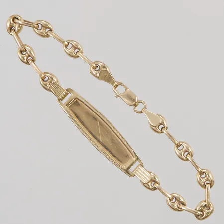 Armband, med platta, 15cm, bredd: 7,4mm, 14K 3,6g.