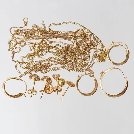 Guldskrot, stenar, udda, buckliga, defekta, 18K Vikt: 11,5 g
