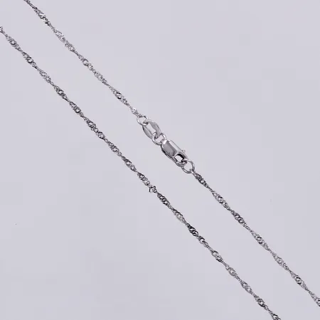 Kedja Singapore, längd: ca 45,5cm, bredd: ca 1mm, stämplad BGE, 925/1000, silver Vikt: 1,4 g