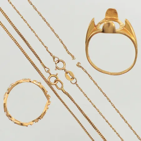 Diverse guld, defekt, 21K  Vikt: 9,1 g